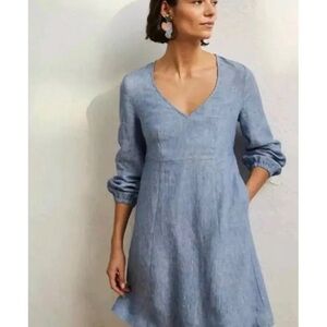 Boden Chambray V-Neck Flippy Mini Dress​ Size 6P